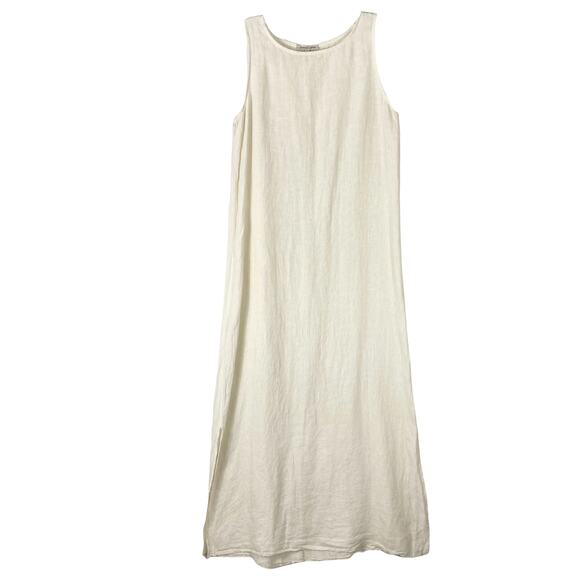 Francesca Bettini Dresses & Skirts - NWOT FRANCESCA BETTINI Dress S ITALY Linen Cream A-Line Slit-Sides Maxi Midi